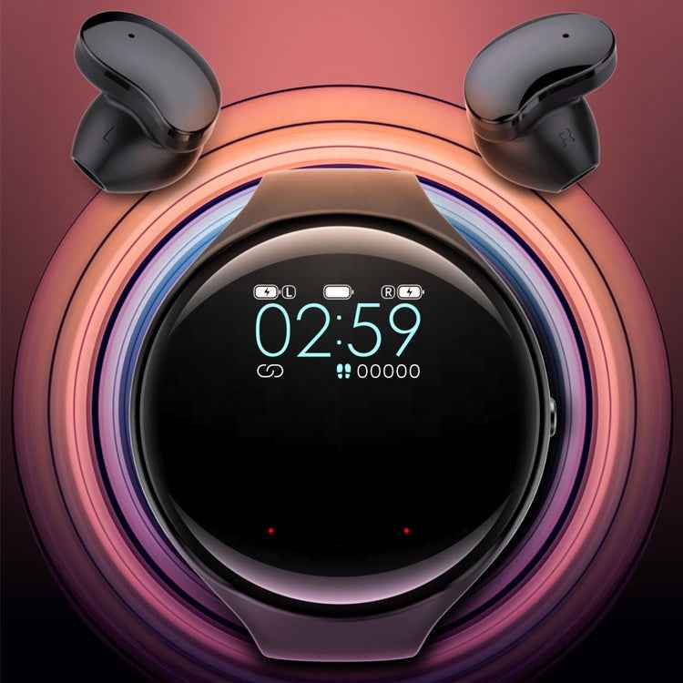 Waterproof Smartwatch with Built-In Wireless Earbuds