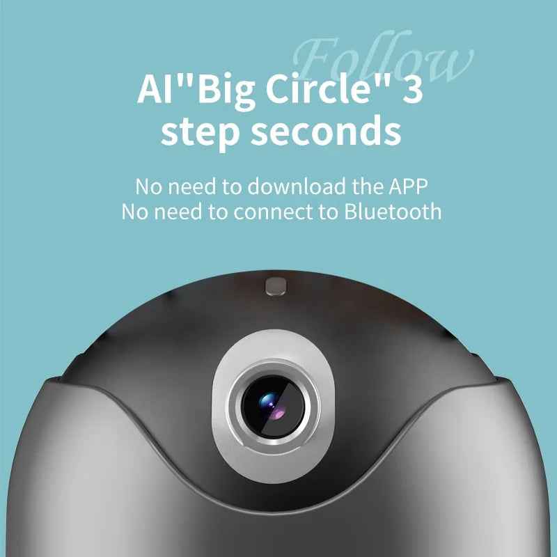 AI Selfie Stick 360° Gimbal Stabilizer with Auto Tracking.